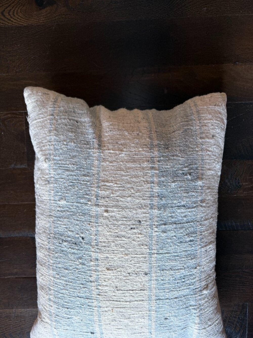 Anthropologie Oversized 25x25 Blue Cream Woven Throw Pillow